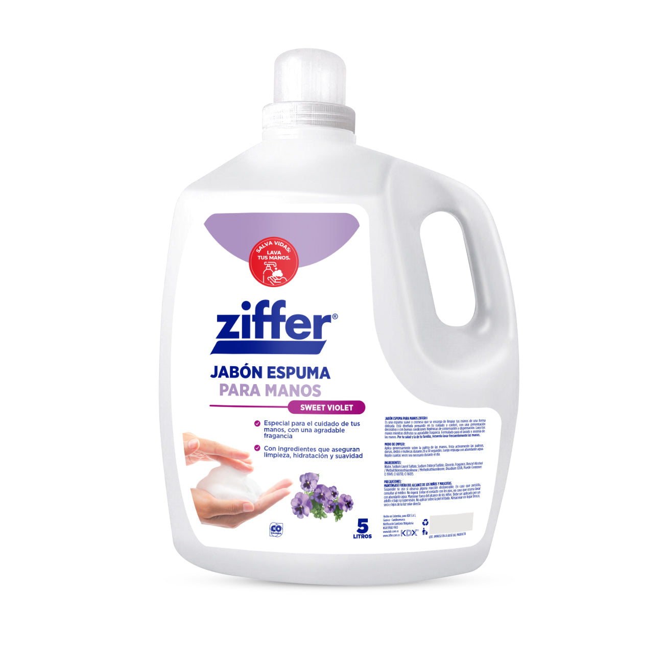 Jabón Espuma para Manos Ziffer® Sweet Violet x 5 L